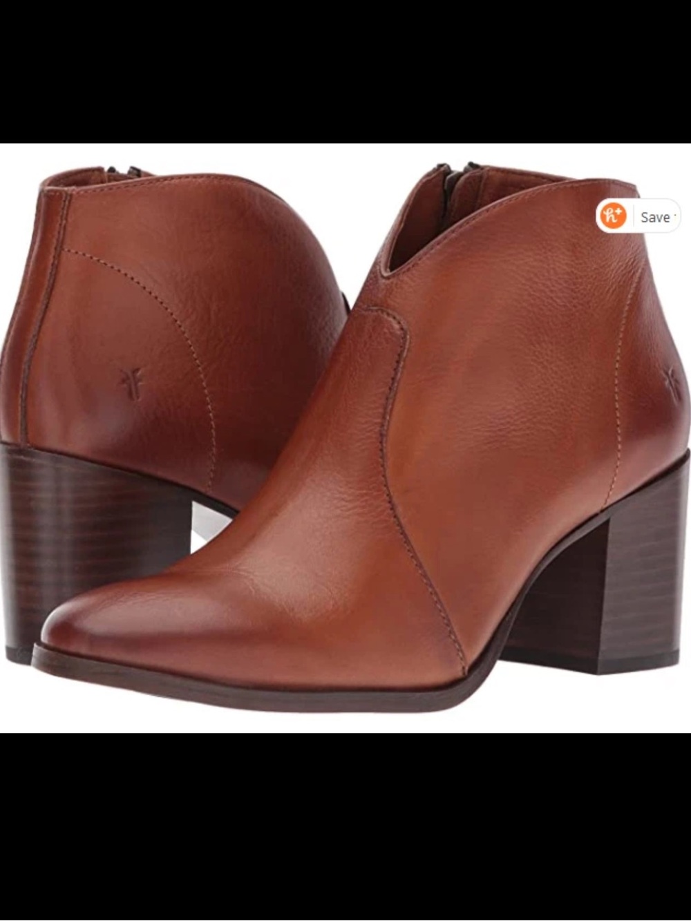 FRYE SIZE 8.5 Nora Short Inside Zip Boots Nutmeg brown leather bootie shoes